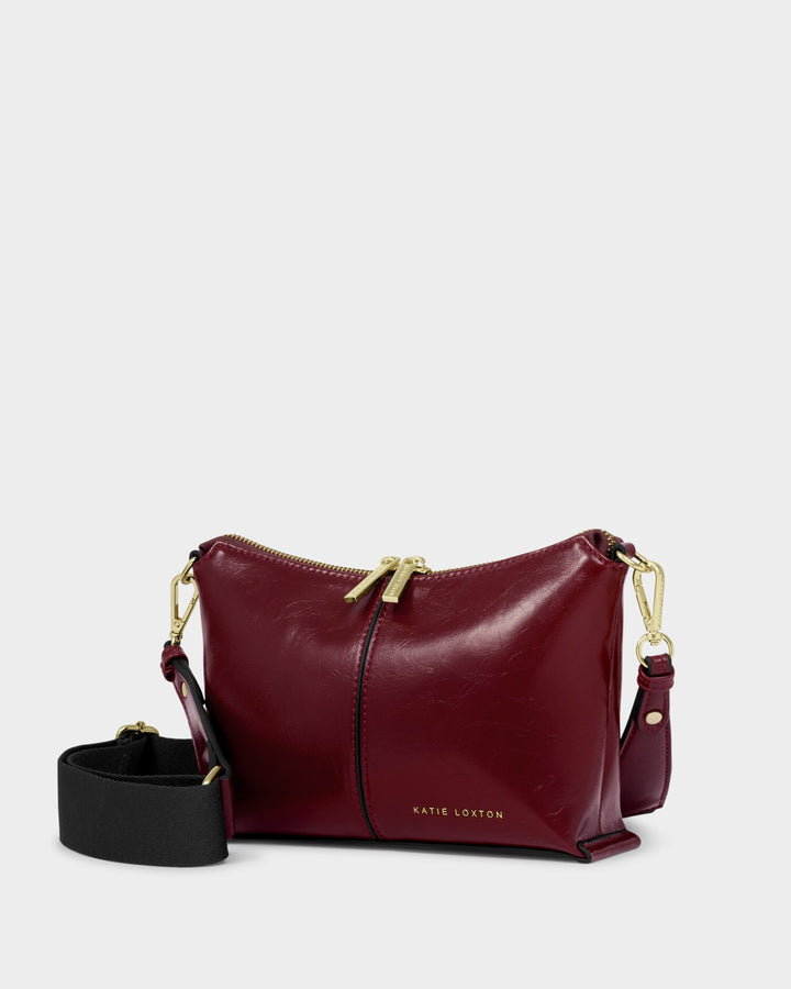 Laila patent crackle crossbody Bag in cherry