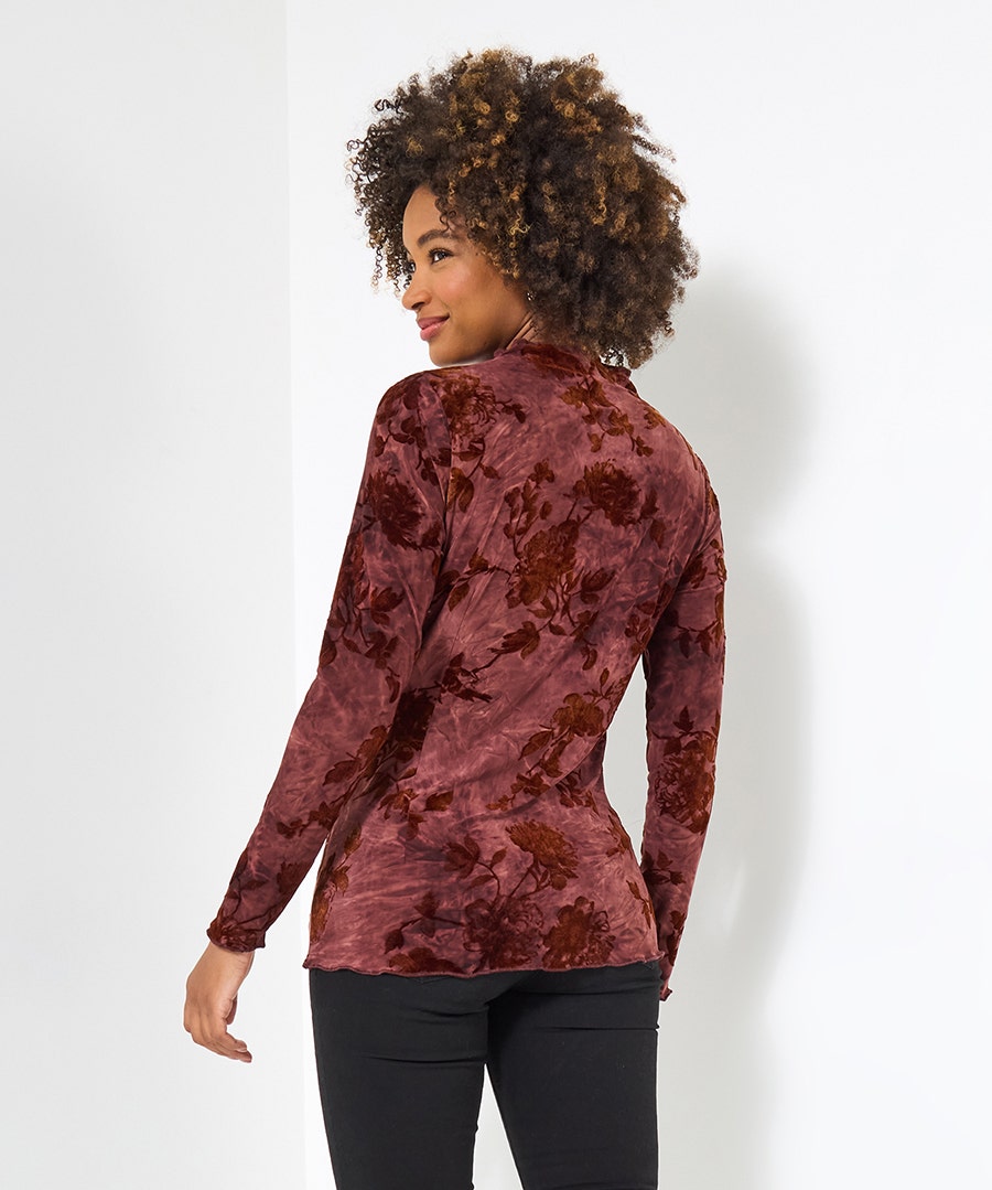 Autumn days Flocked jersey top