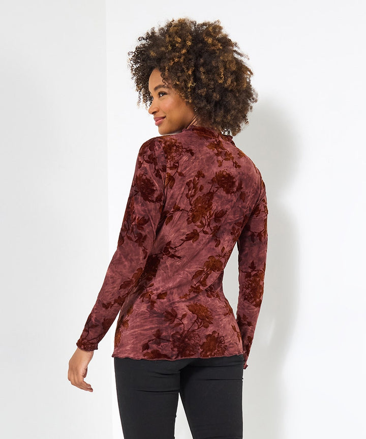 Autumn days Flocked jersey top