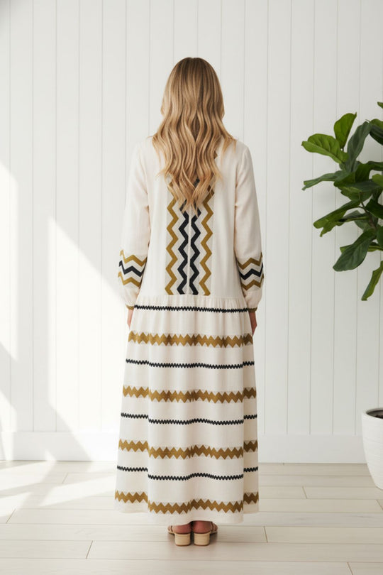 Zigzag Print Oversized Maxi Dress sale