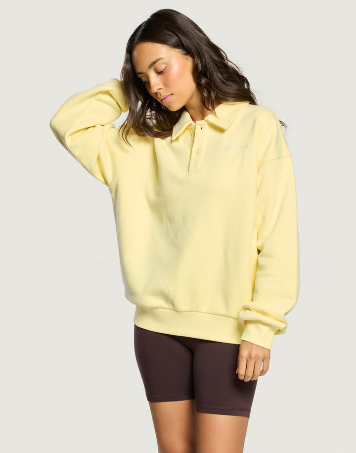Daily Collared Sweatshirt in Pale Vanilla