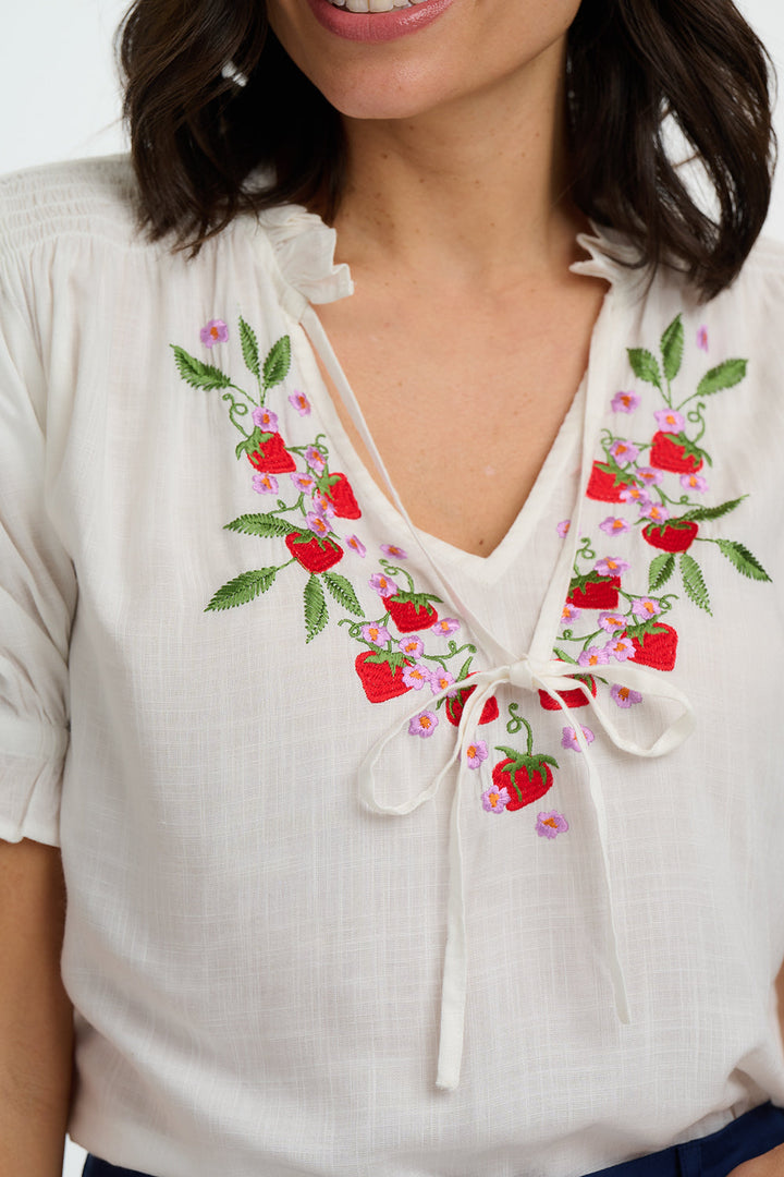 Sugarhill Brighton "Angelique Shirred Top"