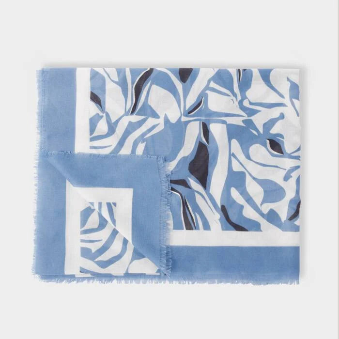 Light blue blossom print foil Katie loxton scarf live offer