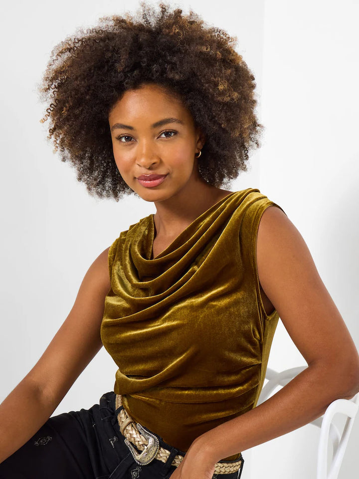 Gold cowl neck blouse