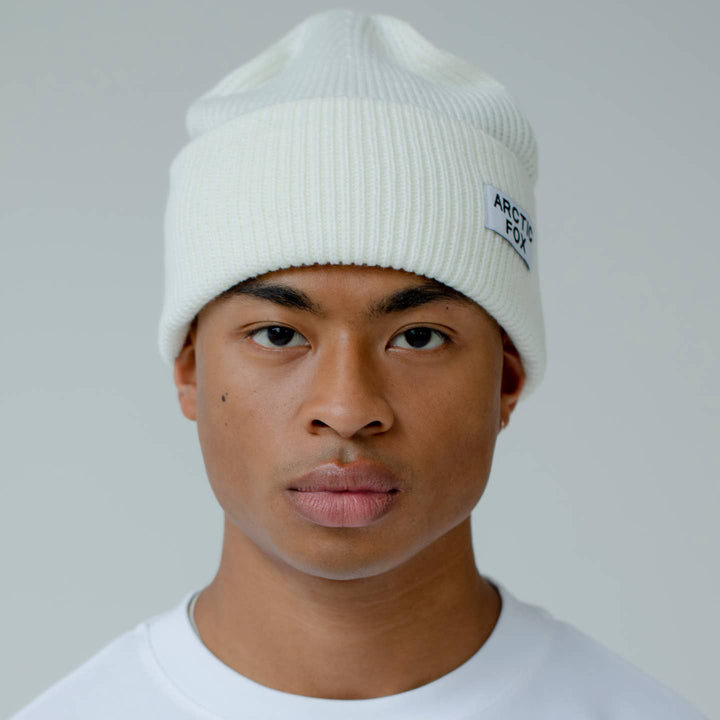 Recycled Bottle Beanie in winter white