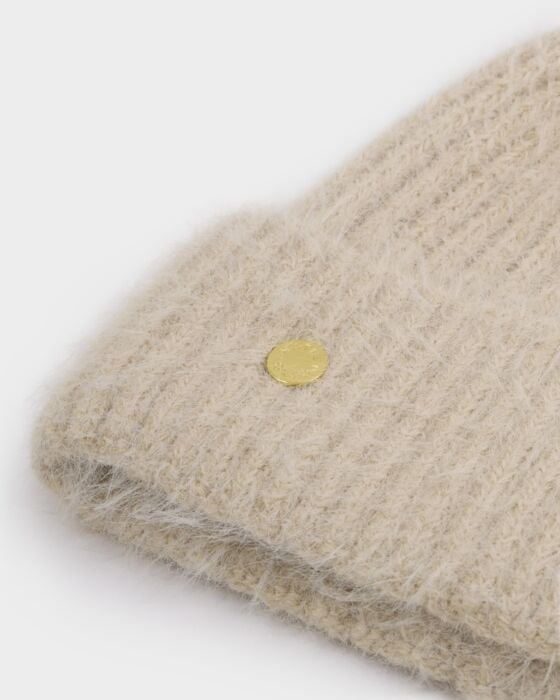 Taupe winter wishes Hat and Mittens set