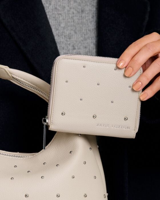 Studded purse in Oyster
