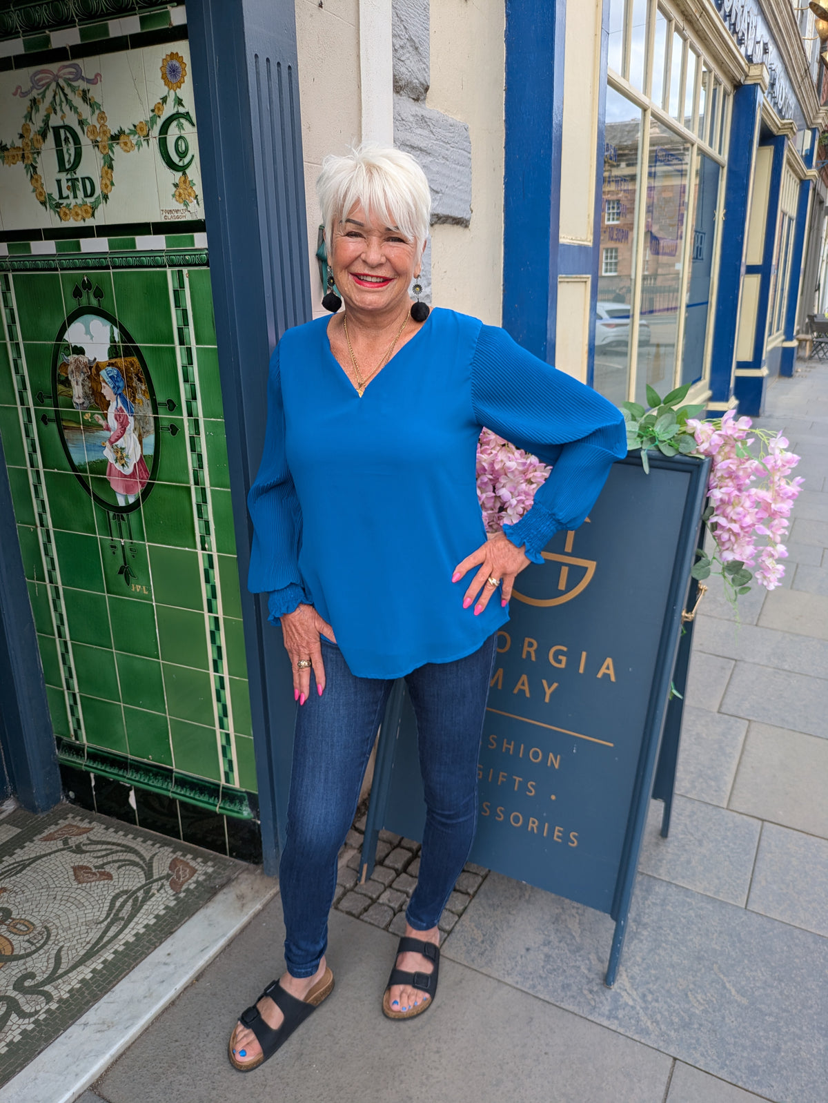 cobalt blue blouse