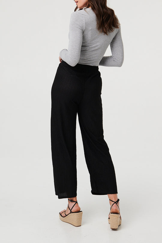High Waist Pleated Texture Trousers (sale)