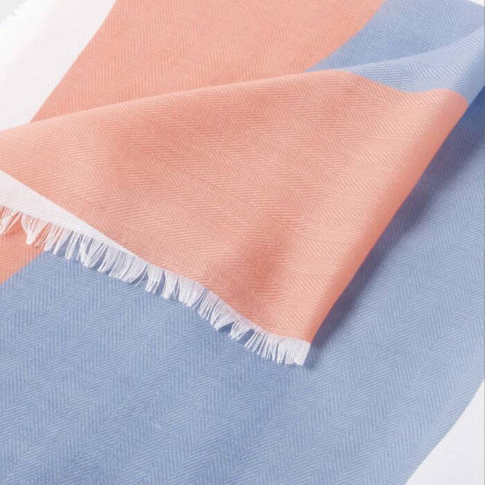 Flowing vine print white, pink and blue Katie loxton scarf live offer