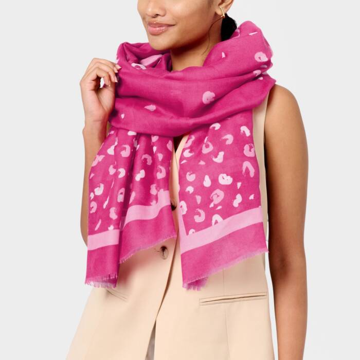 Pink printed foil scarf