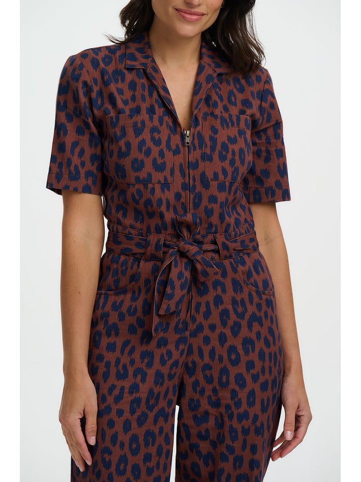 Meridith Rust and Navy jumpsuit