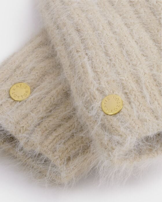 Taupe winter wishes Hat and Mittens set