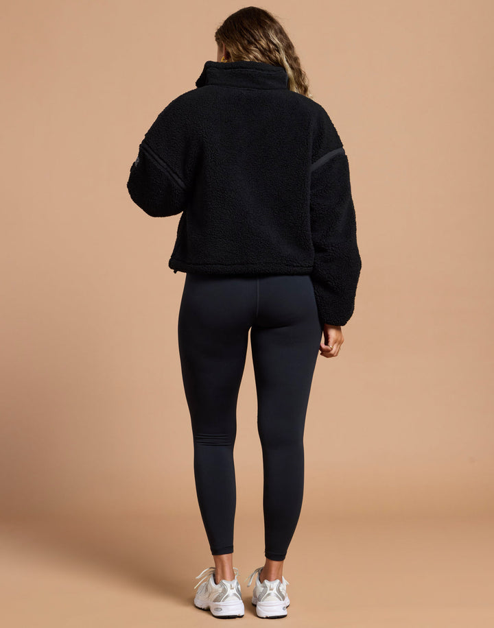 Gym and coffee Industry Fleece Half zip in Black
