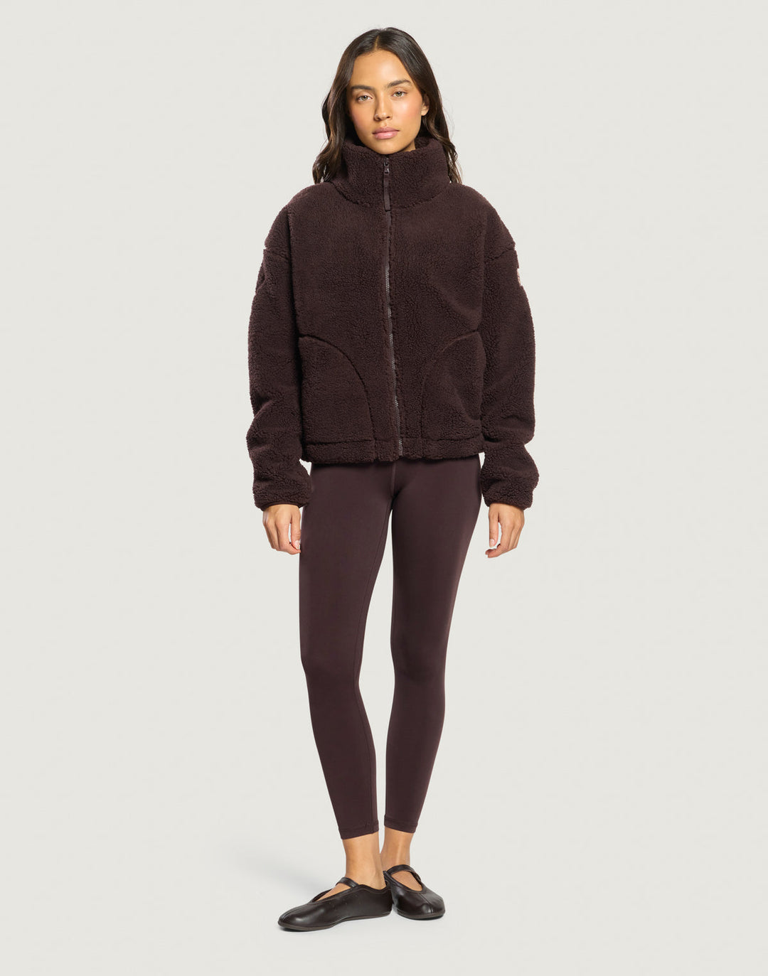 Gym and coffee Industry Fleece High collar in Mocha Bean