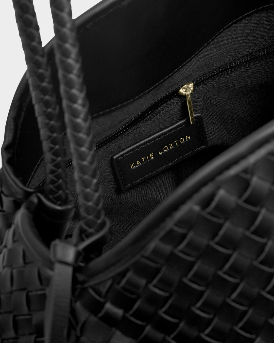 Handwoven large shoulder bag in Black