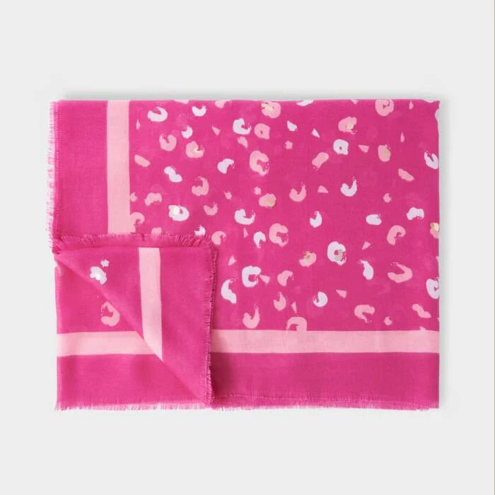 Pink printed foil scarf