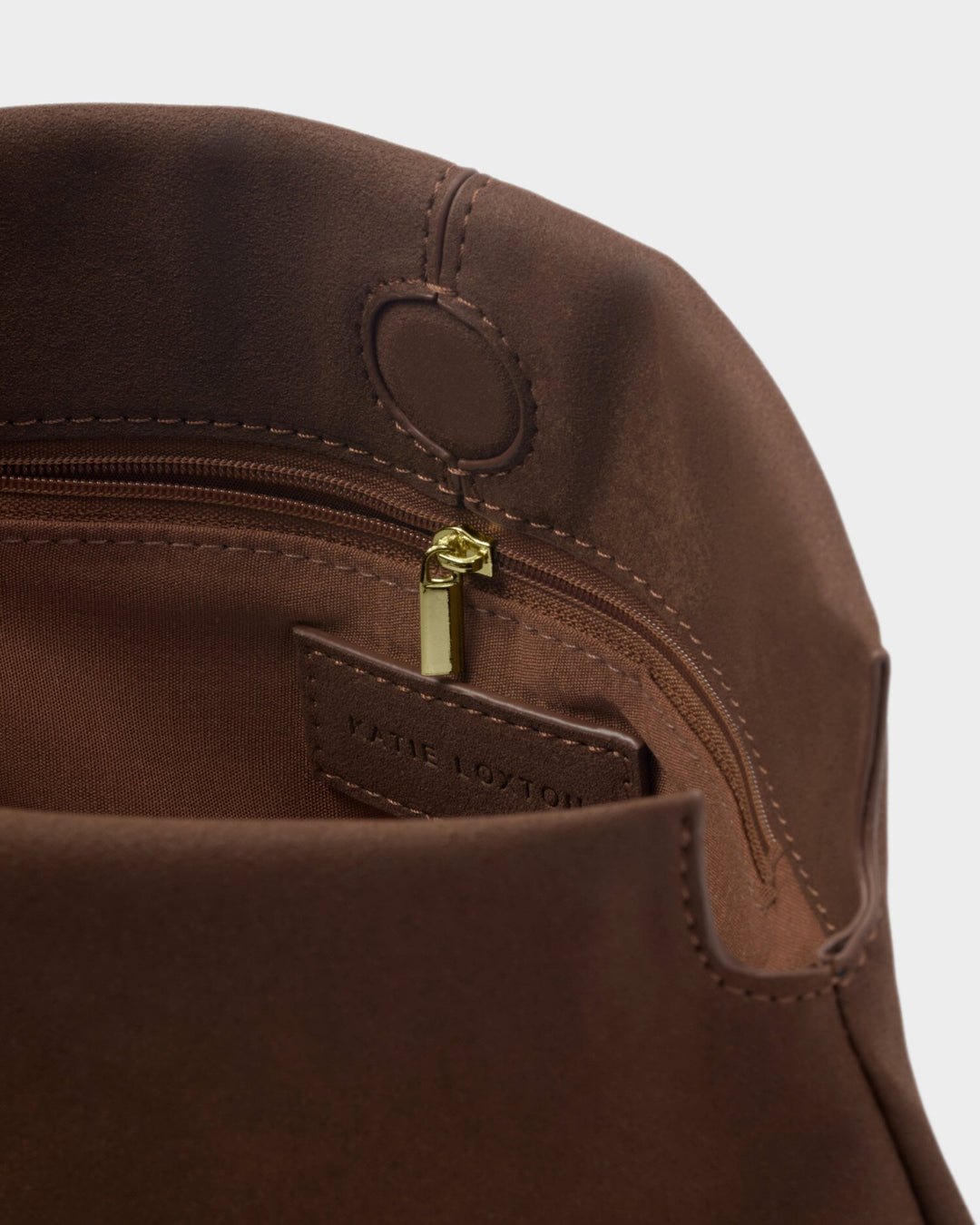 Chocolate suedette clutch