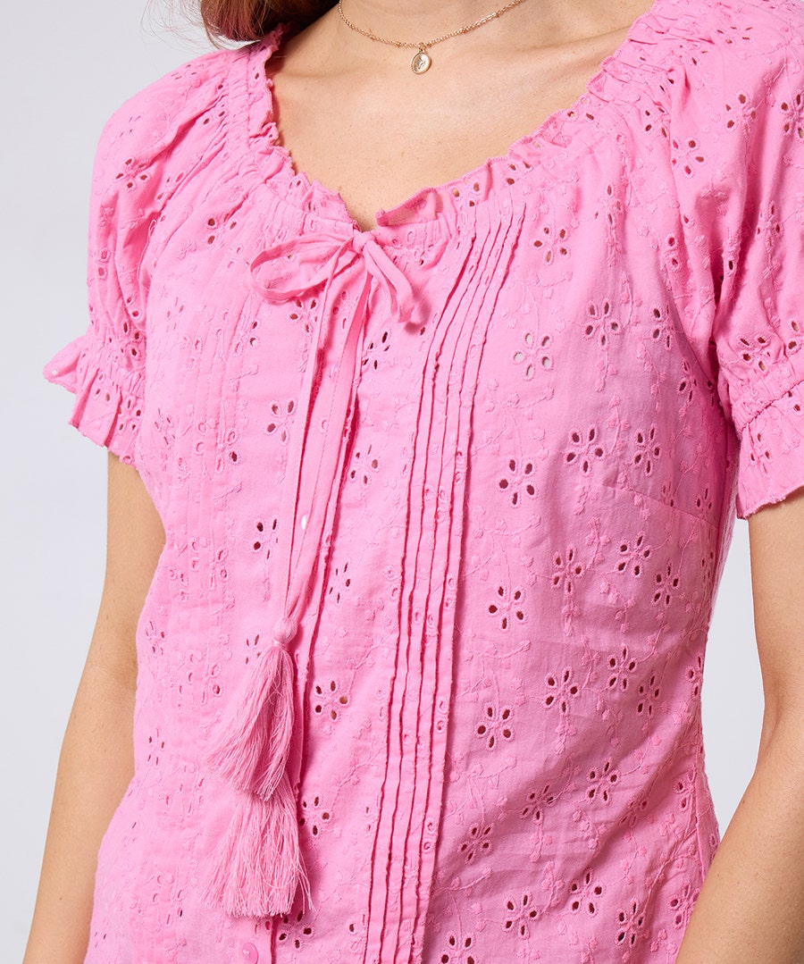 Pink Embroidery Blouse