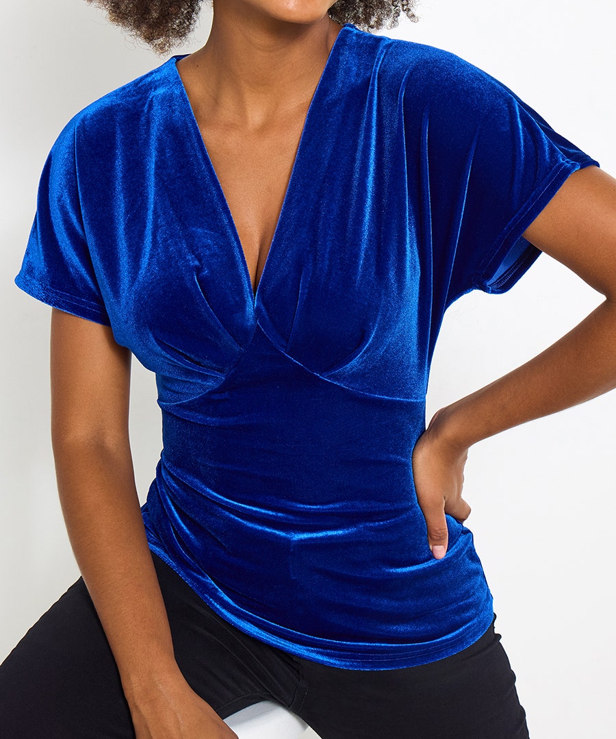 Sienna Velour V-Neck Top