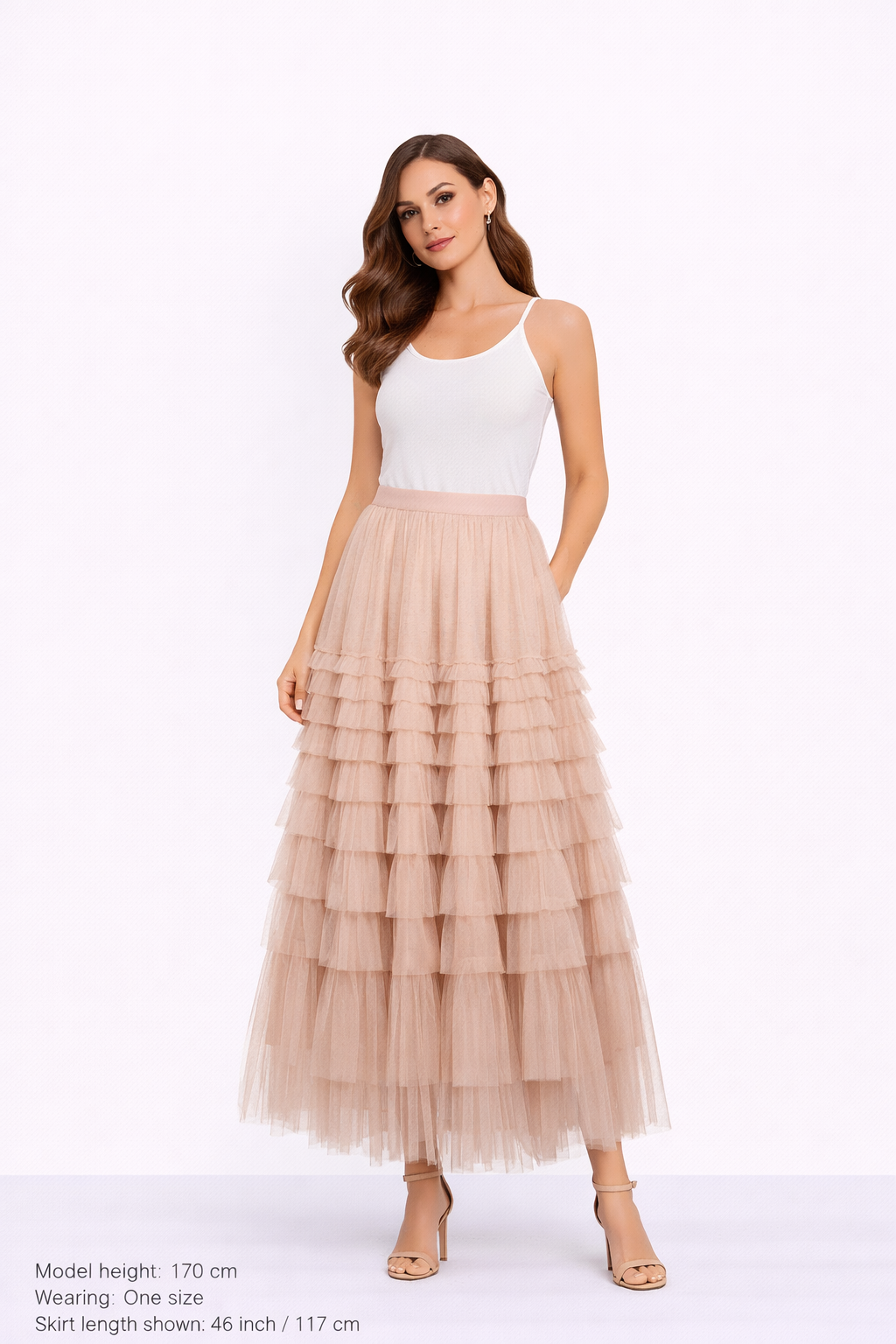 Beige Tulle one size 8-18 skirt