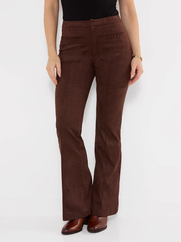 Joe Browns Faux Suede Flared Trousers With Whipstitch Detail