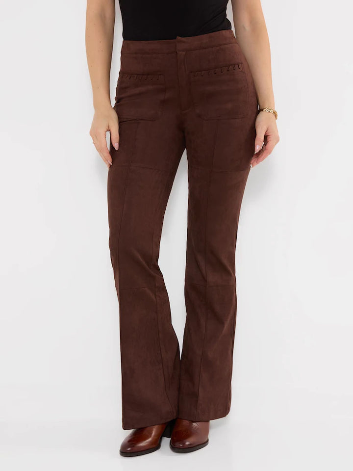 Joe Browns Faux Suede Flared Trousers With Whipstitch Detail