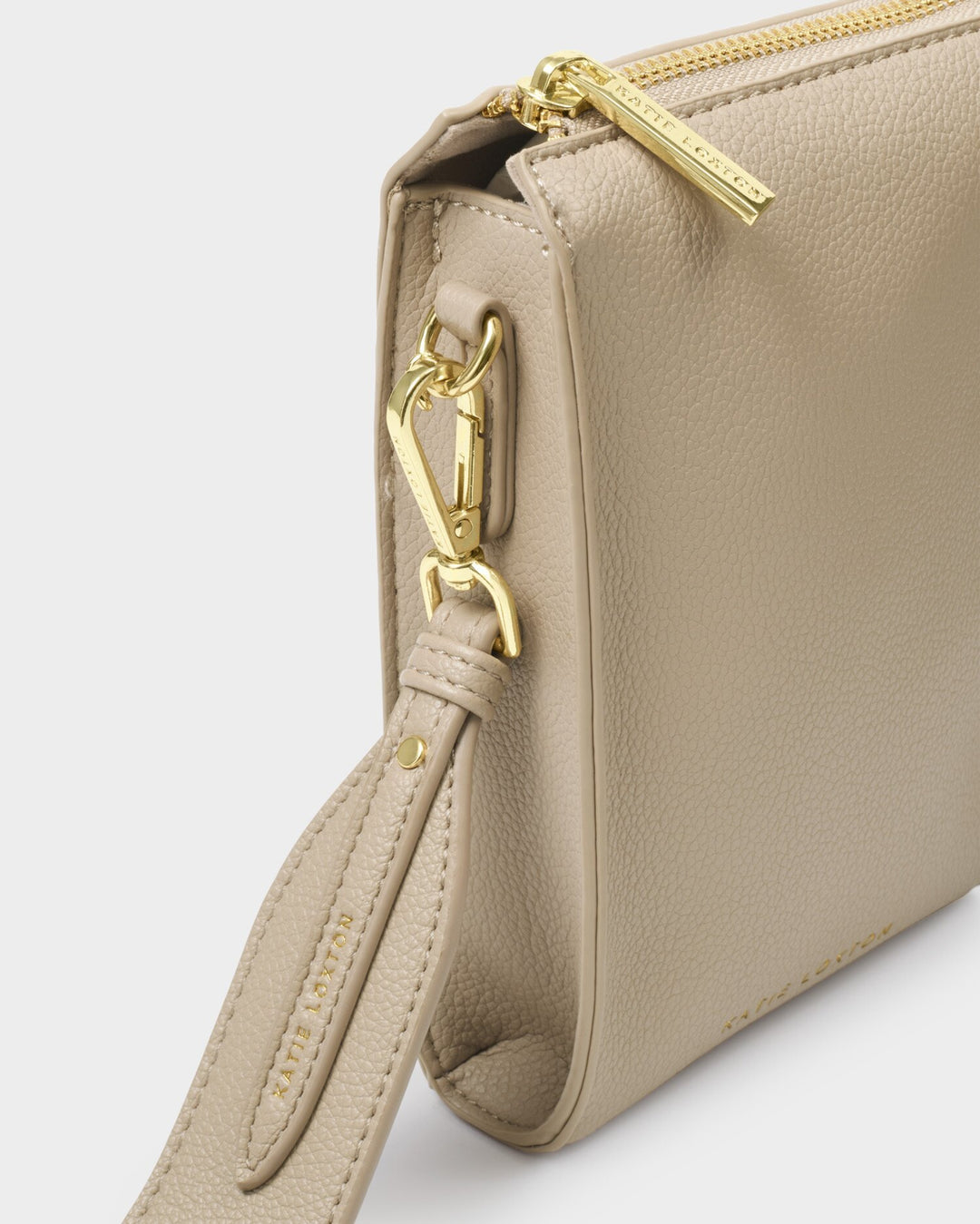Avery slim cross body bag in Taupe