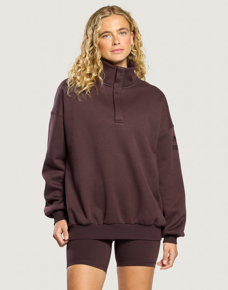 Snap Collar Sierra Sweatshirt in Mocha Bean
£65.00