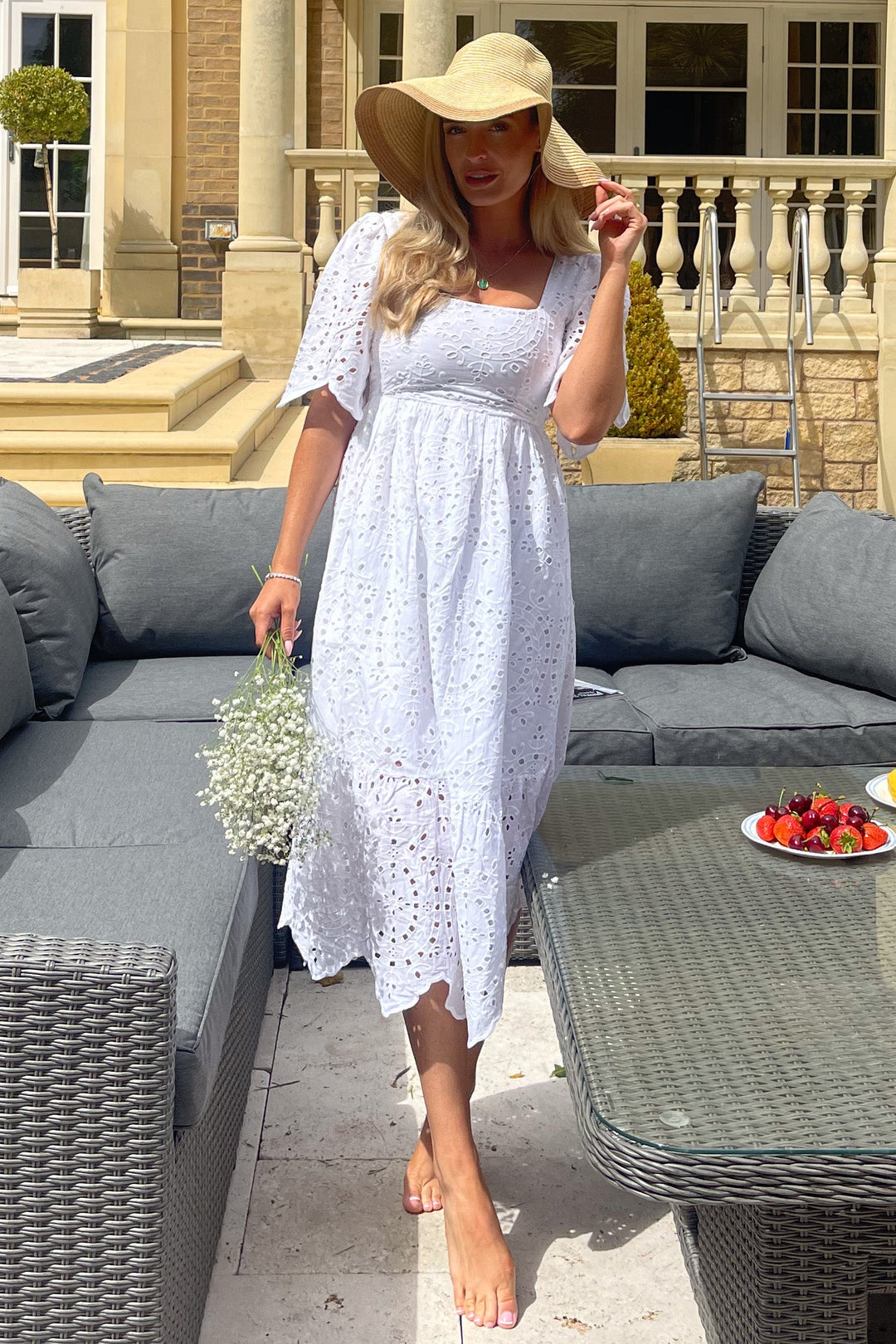 Aspen Brodiery Tiered Midmaxi dress