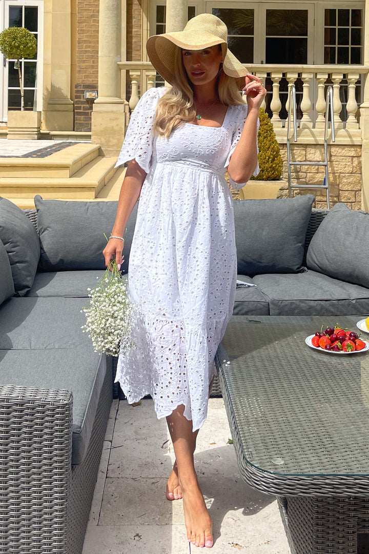 Aspen Brodiery Tiered Midmaxi dress