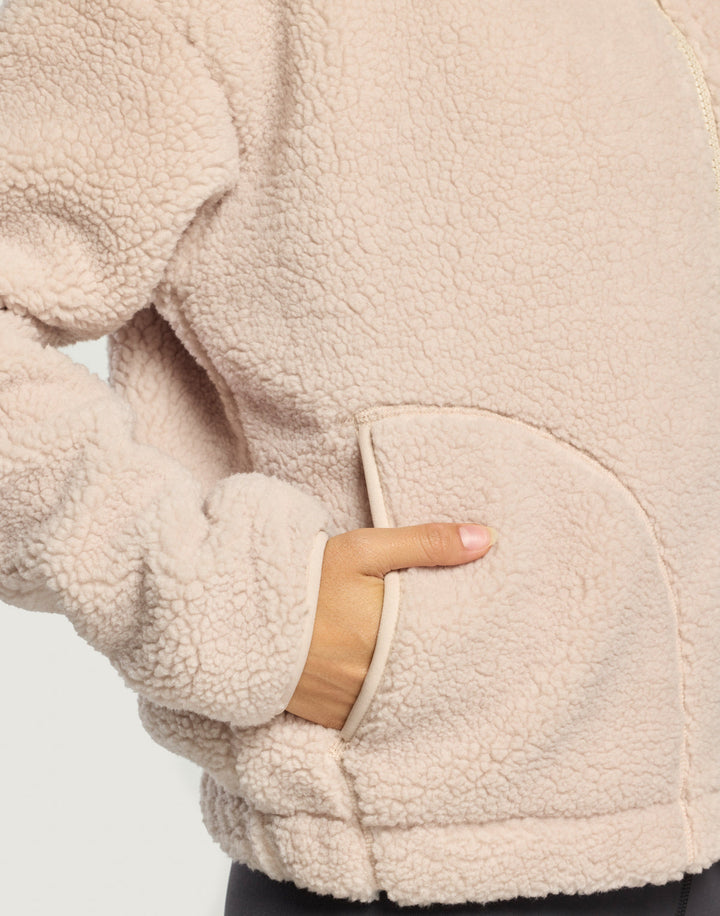 Gym and coffee Industry Fleece High collar in Natural