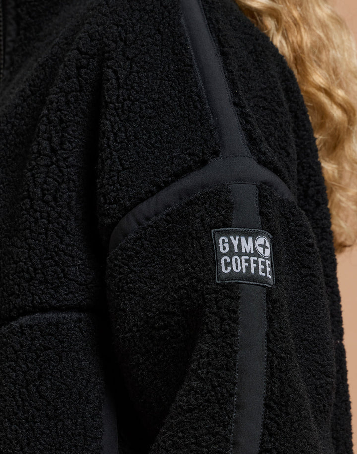 Gym and coffee Industry Fleece Half zip in Black