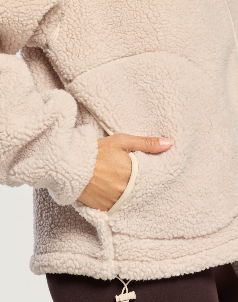 Industry Fleece Hooded Full Zip Natural