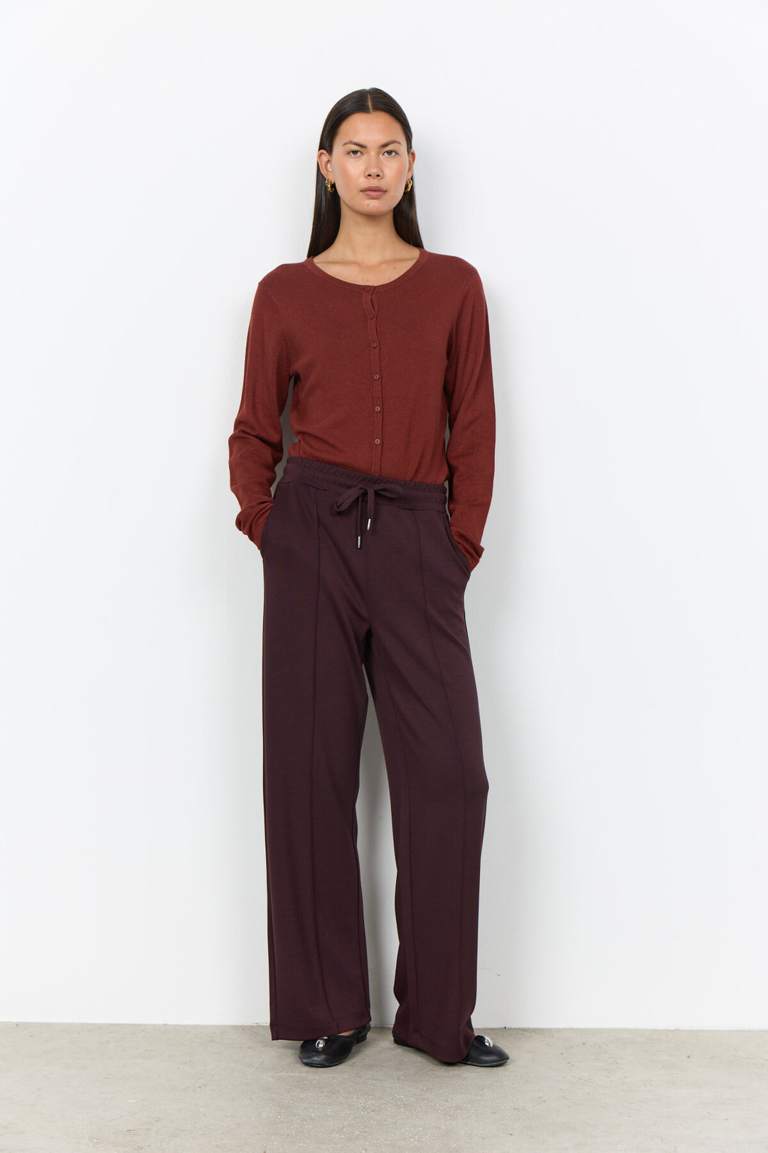Soya concept lounge wear trousers in Dark Plum