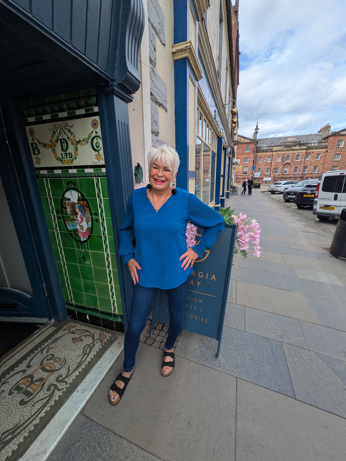cobalt blue blouse
