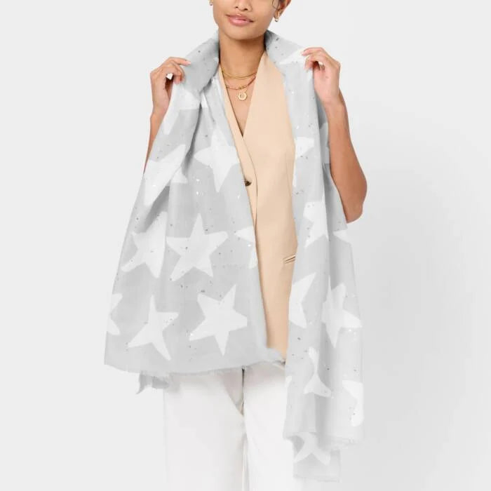 Silver and grey star Katie Loxton scarf