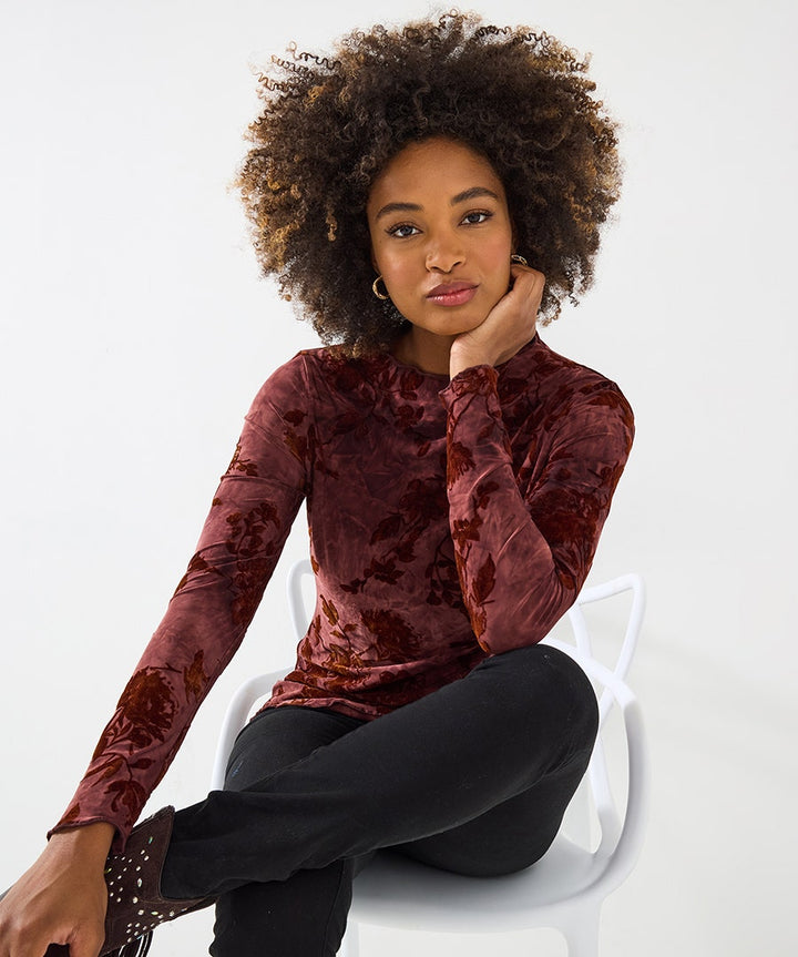 Autumn days Flocked jersey top