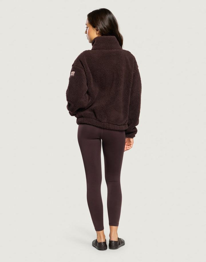 Gym and coffee Industry Fleece High collar in Mocha Bean