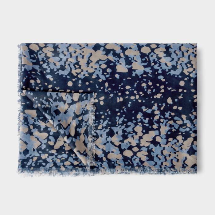 Printed scattered dot katie loxton scarf  in Navy
