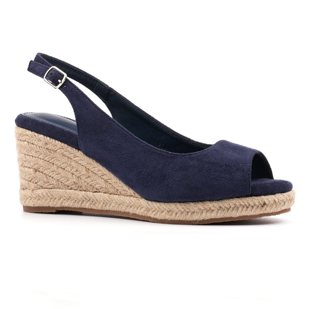 Pia Navy Esparadrille wedge