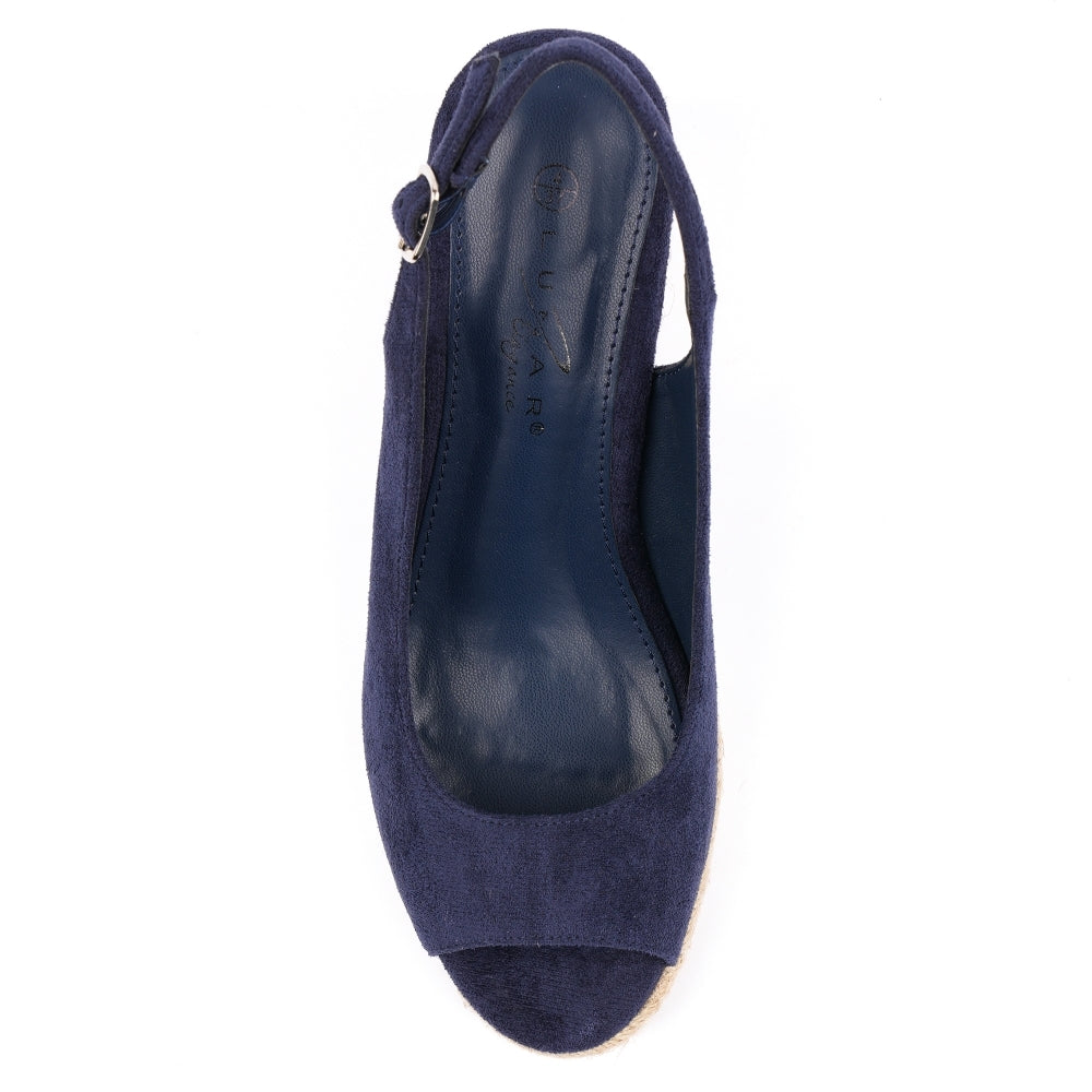 Pia Navy Esparadrille wedge