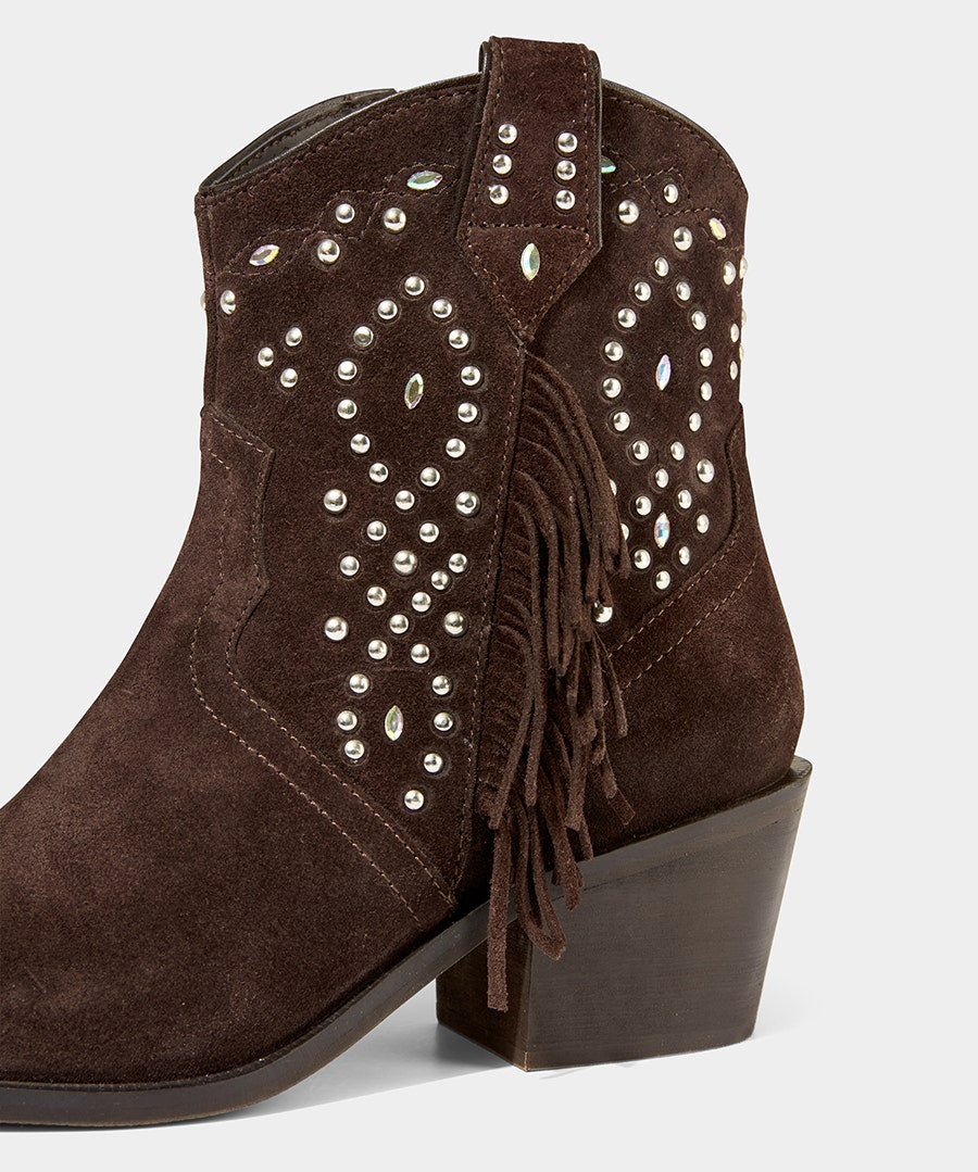 Sand storm embellished suede Western Boots