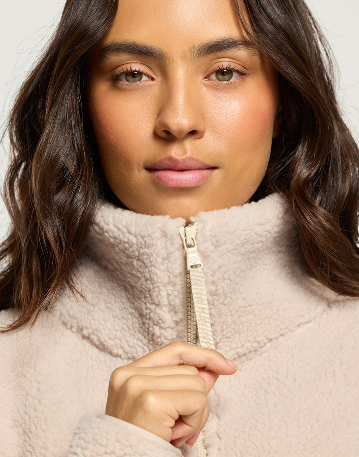 Gym and coffee Industry Fleece High collar in Natural