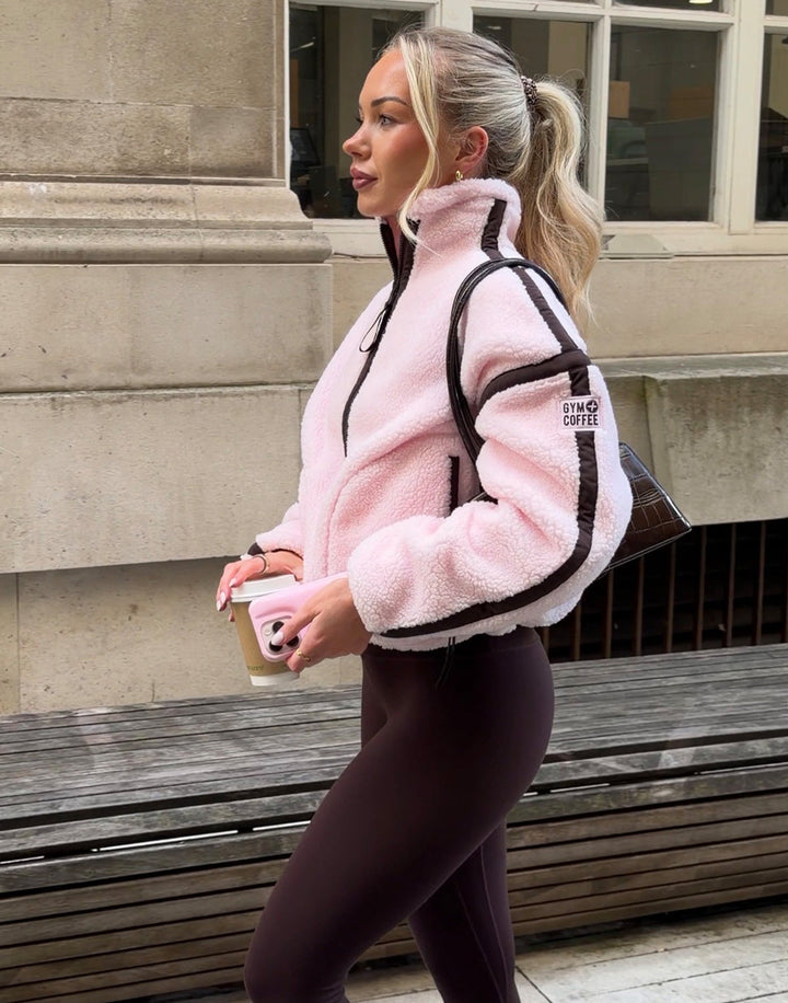 Gym and coffee Industry fleece in half zip