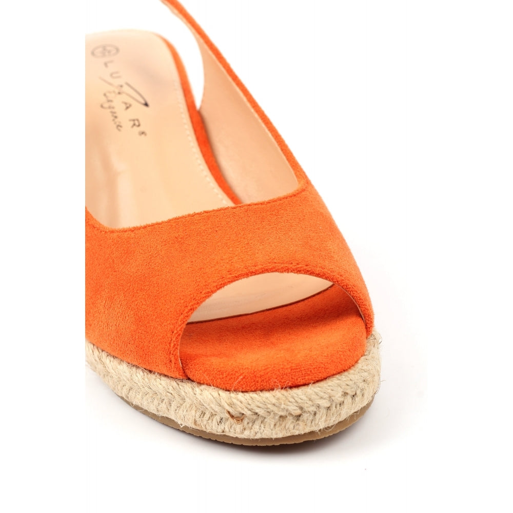 Pia Orange Esparadrille Wedge