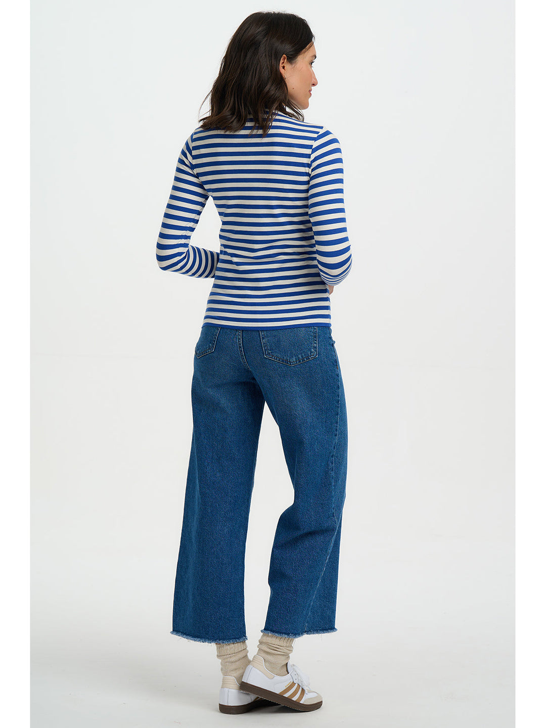 Annika Turtleneck Jersey Top - Off White/Blue, Cherry
£45.00