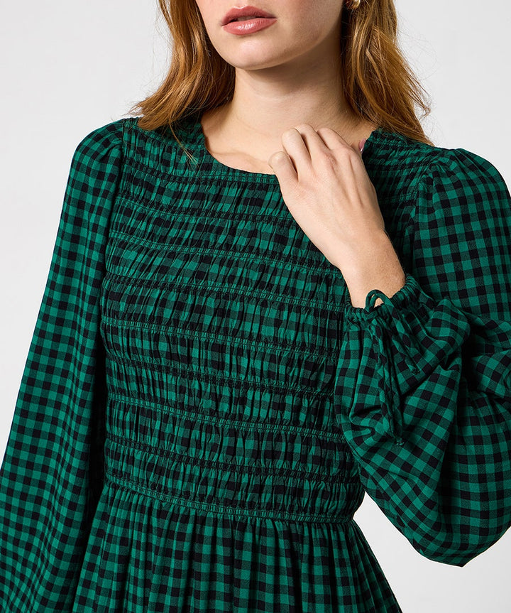 Gigi Green Gingham Maxi Dress