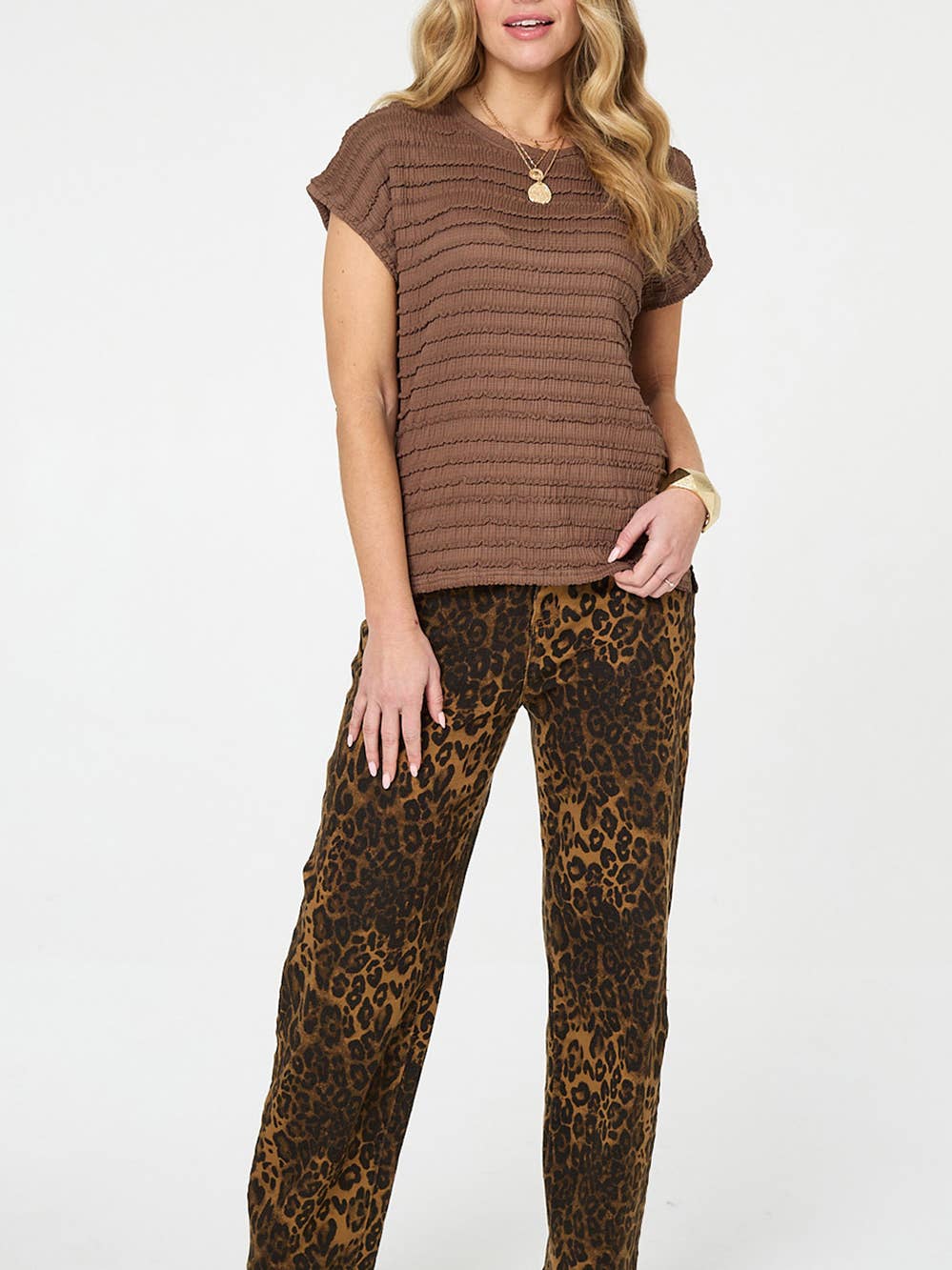 Ruffled Texture Short Sleeve Top (sale)