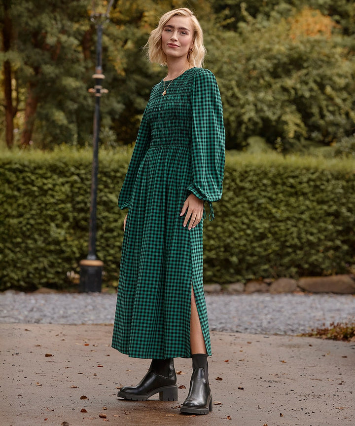 Gigi Green Gingham Maxi Dress
